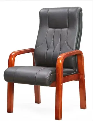 Oak Wood Chair Leather Executive Chair Solid Wood Office Chair
