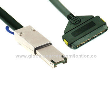 SAS Mini SFF-8088 to SAS SFF-8480 Cable with 100 Ohms Impedance, 0.5m Length