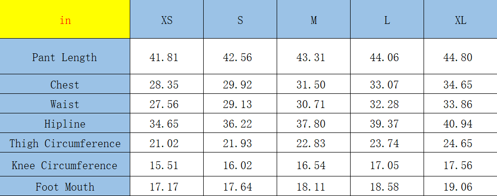 64146 size chart