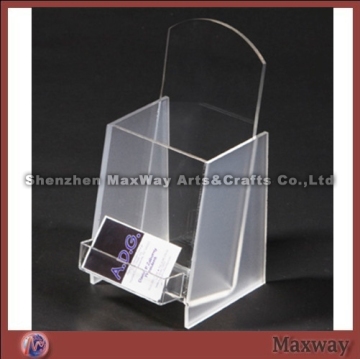 Delicate clear frosted acrylic/lucite name card and brochure holder