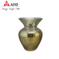 Clear vase with color plating decor flower vase