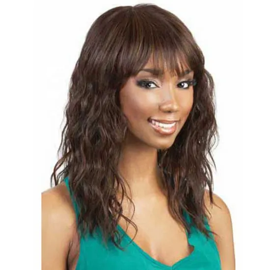 Top quality brown water wave long synthetic wigs heat resistance synthetic wigs for women