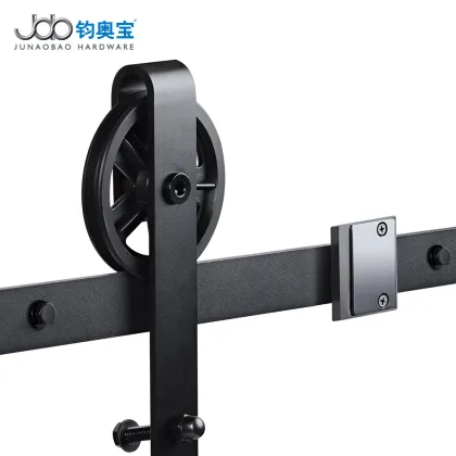 American Style Single Slide Solid Wooden Barn Door Roller Hardware