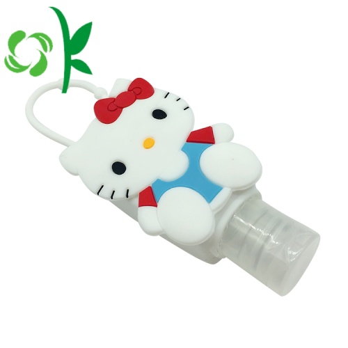 Kucing Lovely Anti-bakterial Alkohol Sanitizer Pemegang silikon