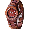 Reloj de muñeca de cuarzo de madera de naturaleza completa de la naturaleza personalizada