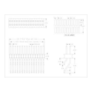 0,8 -mm -Stift -Header Dual -Row -Winkel SMT