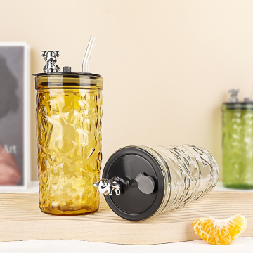 Creative cartoon colorful drinking glass juice coffee cups