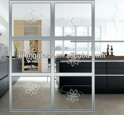 Acid etched frosted home design house designs cabinet decorative glass