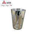 ATO bark pattern electric plated glass candle holder