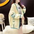 women's spring autumn loose hooded sweater coat