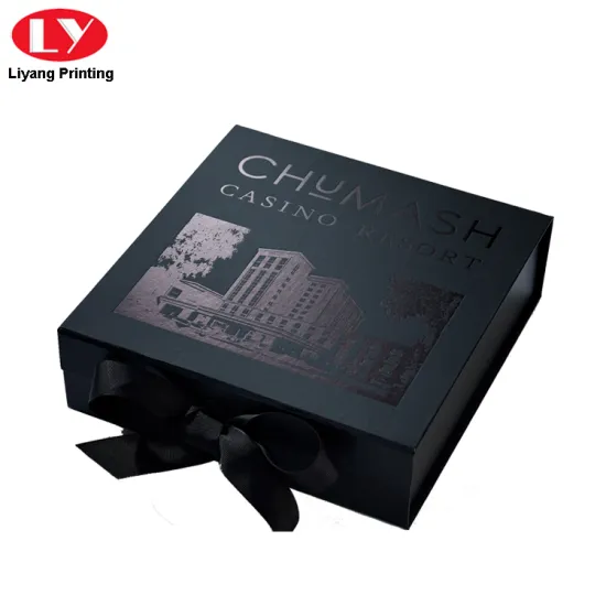 Custom Matte Black Folding Rigid Box with Logo