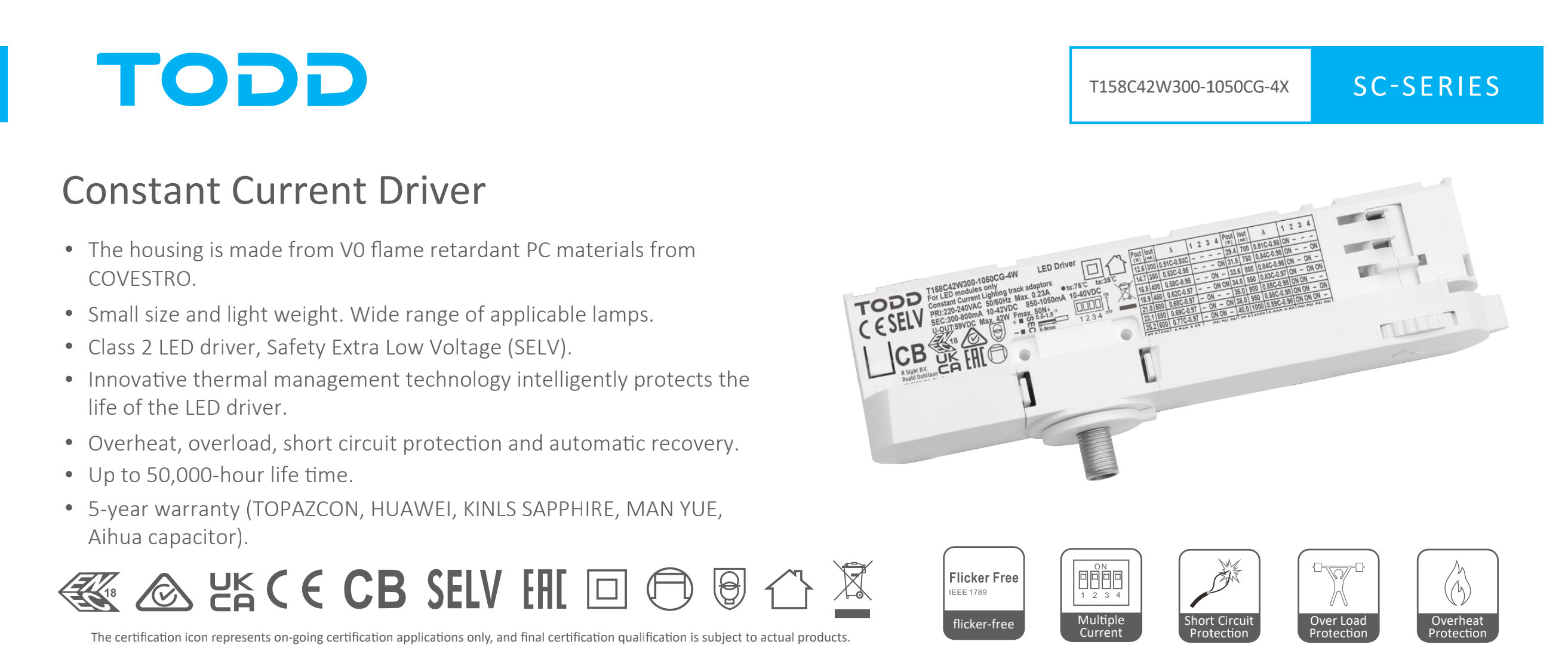 led driver T158C42W300-1050CG-4X