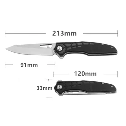 PN-5952 Hiking Camping Fishing Knife - 9Cr18 Stainless Steel Blade G10 Handle EDC Pocket Knife