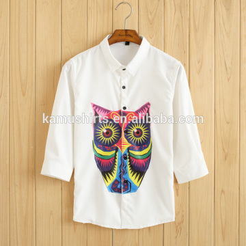 Print Shirt Cotton Shirt White Shirt