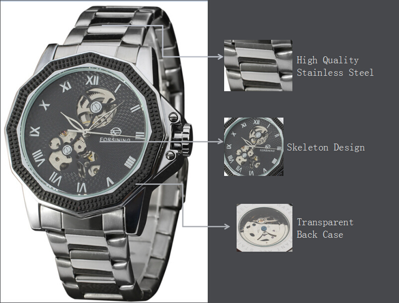 Automatic OEM/ODM All Stainless steel Watches Men