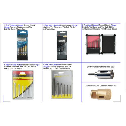 Ceramic Tile Masonry Drill Bits Set for Glass