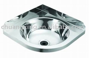 Triangle stainless steel washbasin