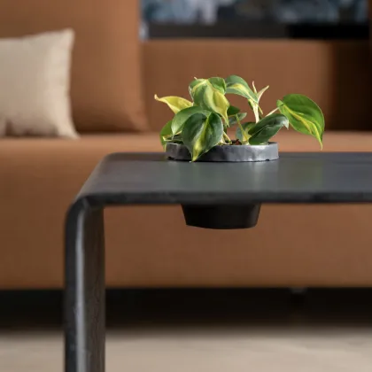 Black Monolithic Living Room Concrete Coffee Table