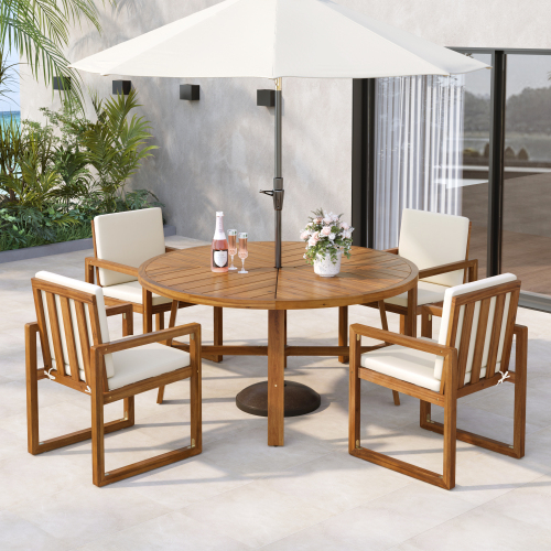 Acacia Wood Outdoor Dining chair 1