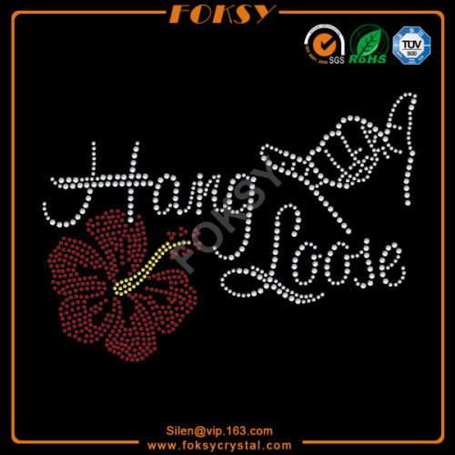 Hang Loose red flower iron on designs