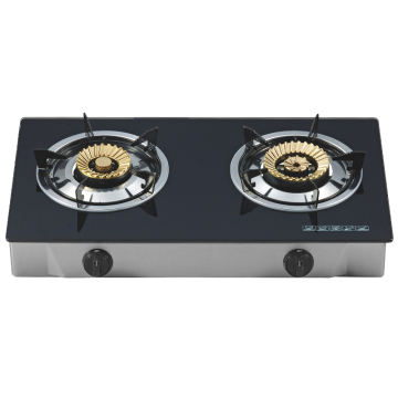 2 Burners Desktop Gas Hob Black Tempered Glass Cooktop Best Gas Stove For Home Kitchen