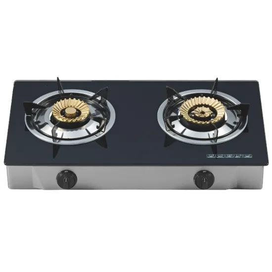 2 Burners Desktop Gas Hob Black Tempered Glass Cooktop Best Gas Stove For Home Kitchen