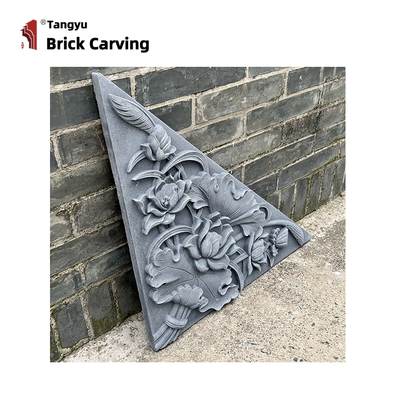 Brick carving shadow wall corner flower