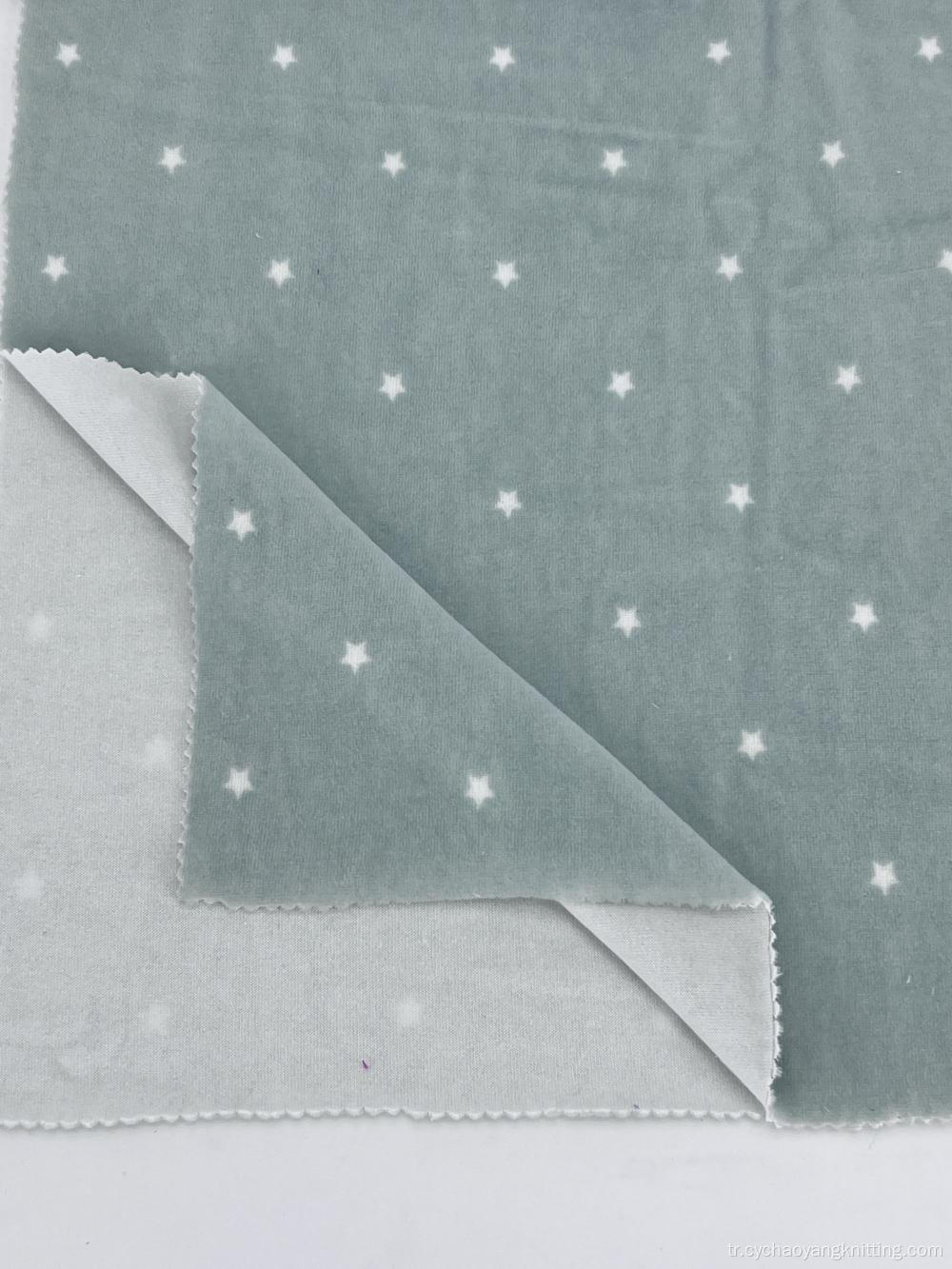 Polyester baskılı kadife örme streç kadife kumaş