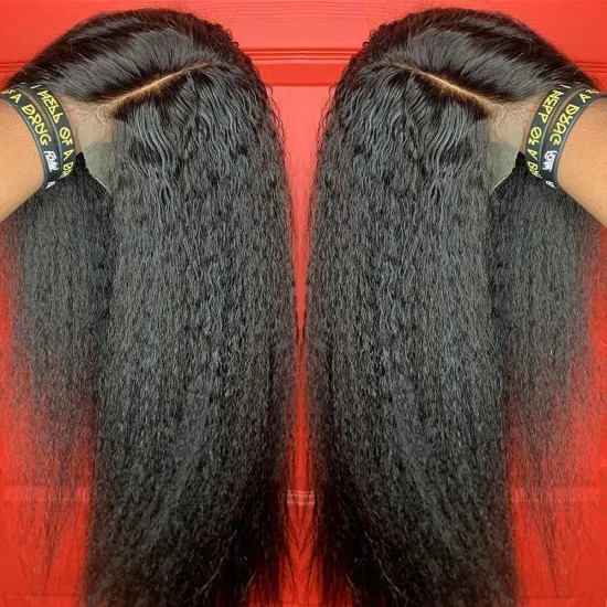 Wholesale 30'' Kinky Straight Wig 150% 13x4 Transparent Lace Frontal Wigs Pre Plucked Brazilian Human Hair Wigs For Black Women