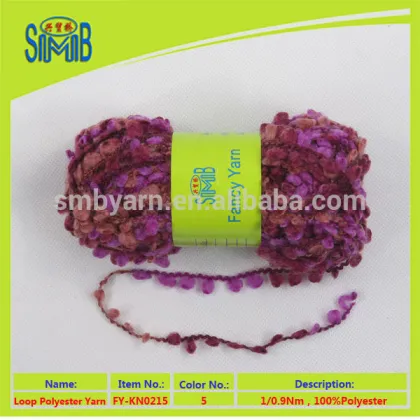 Oeko-Tex good sell loops and threads yarn from Chinese factory 100% polyester fancy boucle knitting yarn