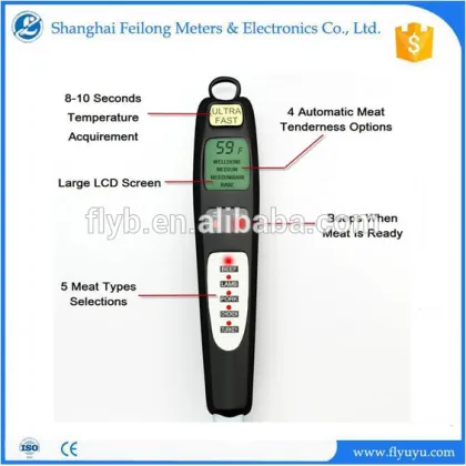 beef/pork/fish/turkey meat thermometer fork with alarm