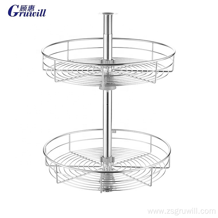Kitchen 360 degree magic angle rotating wire basket