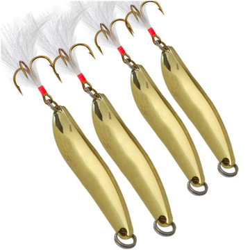 New Arrival Metal Fish Spoon Lures with Single Hooks - Gold/Copper (5-21g)