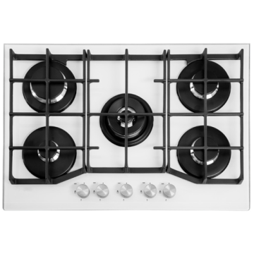 White Stainless Steel Gas Hobs 75CM