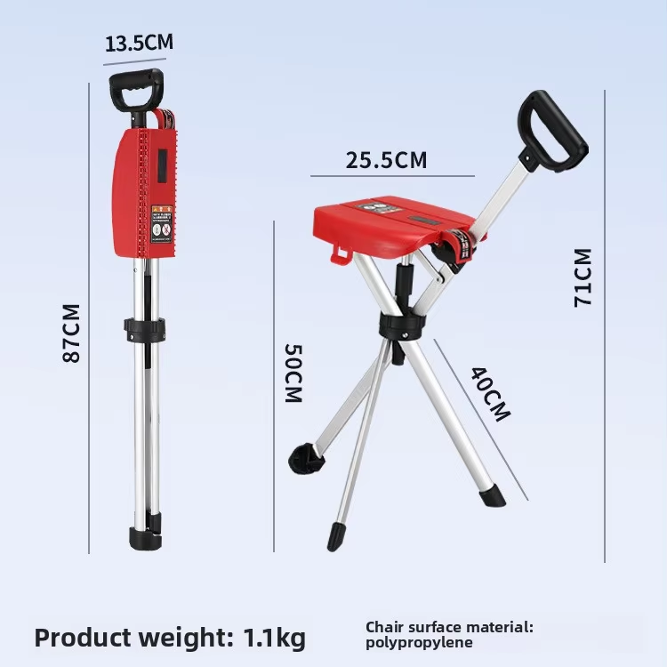 One-Key Switch Anti-Slip Aluminum Alloy Folding Stool Multi-Functional Outdoor Chair for Mountaineering & Rehabilitation Therapy5