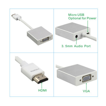 HDMI to Computer VGA audio converter