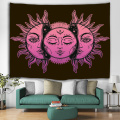 Sun- und Mond-Gesichts-Tapisserie-Mandala Wall Hanging Indian Hippie Bohemian Psychedelic Mystic Tapestry