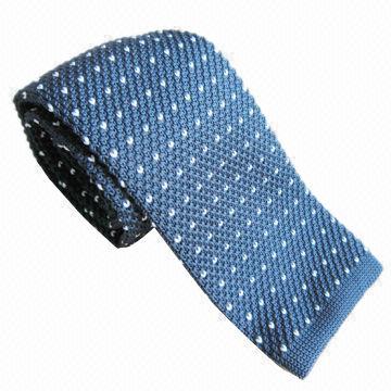 Polyester Knitted Necktie with Dot Designs, New Design, OEM Orders are Welcome