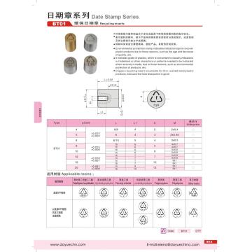 ISO9001金型部品カード型の伝統的な日付スタンプ