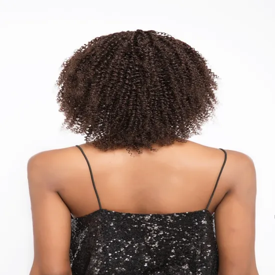 Charming Look Small Kinky Curl Short Human Hair Wig In Stock