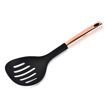 Nylon Skimmer Spoon Slotted with Stainless Steel Rose Gold Handle