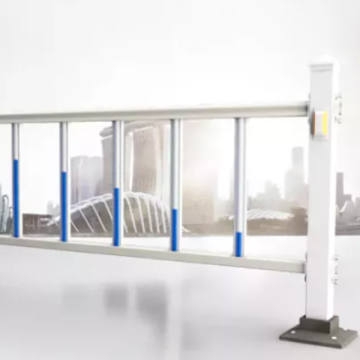 Blue and White Roadway Steel Civil Road Barrier
