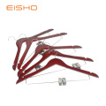 EISHO perchas de traje de madera con clips para hotel