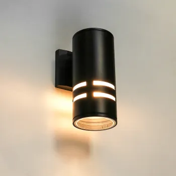 Aluminum E26 LED Exterior Wall Lamp - External Cylinder Wall Sconce for Outdoor Mount