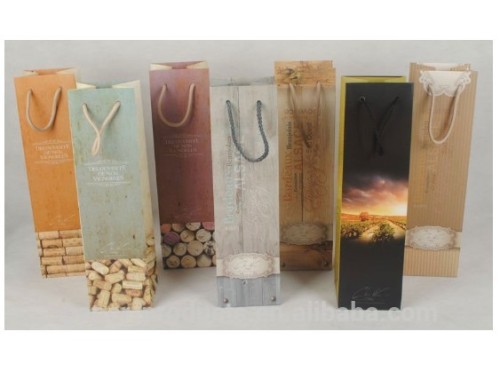 Bespoke Chic design wine/alcohol paper bag chinese wholesale
