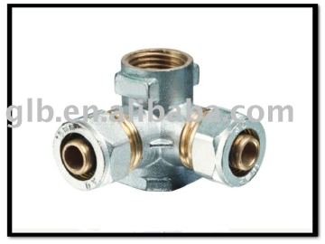 4 way brass compression fittings for pex-al-pex pipe