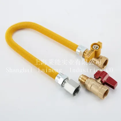 Yellow Flexible Gas Pipe Connector for Corrugated Gas Tubes and Gas Grills