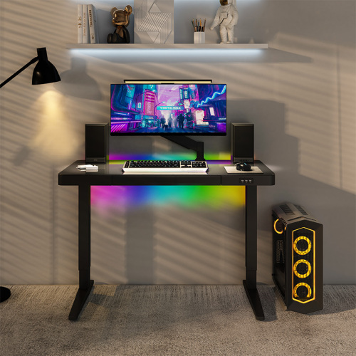 Gaming table computer desk Electric Adjustable Gaming Desk LED Table Supplier