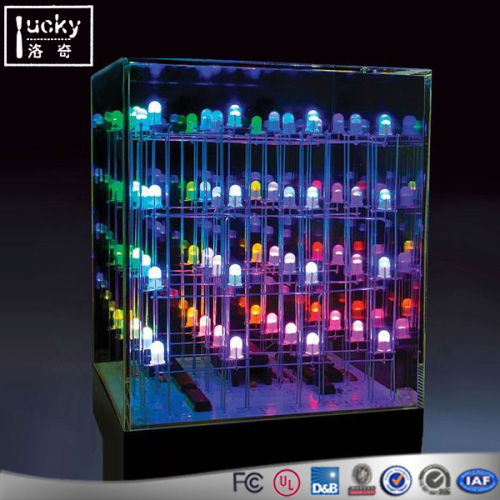 Large Acrylic Colorful Led Light Display Case, Acrylic Led Display Box, High Quality Large