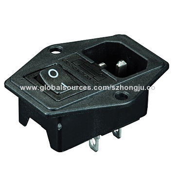 10A 250V power IEC socket with UL, cUL, VDE certificates, 5 x 20mm